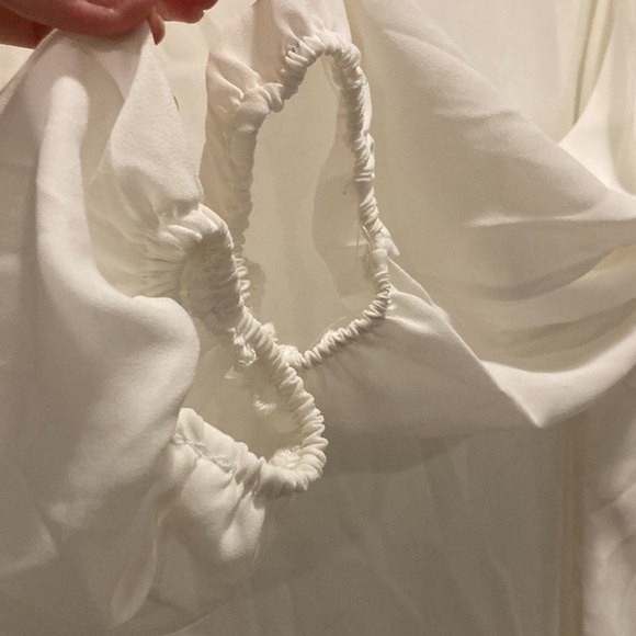 Charlotte Russe size small lightweight cream blouse with bling beads on collar - Picture 5 of 12